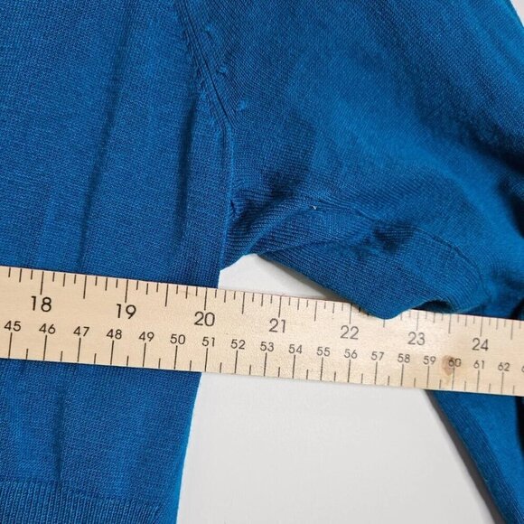 VTG Claudia Sträter Viscose Long Cardigan Sweater W/Pockets Women'S Size 42 Blue - Picture 3 of 6